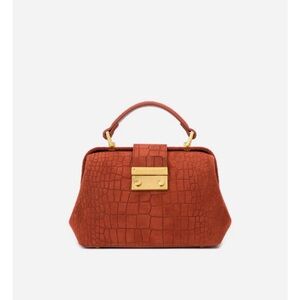 Brandon Blackwood Elizabeth Doctor Bag Rust Croc Suede